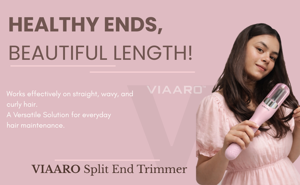 VIAARO Split End Trimmer for Women & Men | Cordless Hair Split End Cutter with USB Rechargeable Battery | Removes Split Ends Without Shortening Hair | Portable Hair Care Tool