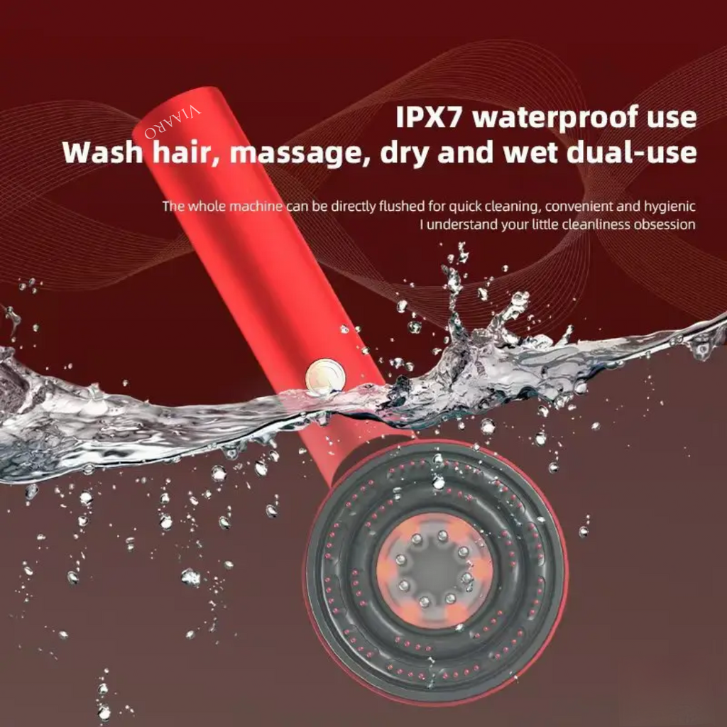 VIAARO Electric Head Scalp Massager Comb with Oil Applicator | 4D Rotating Massage Brush for Scalp & Hair Care | Rechargeable Cordless Scalp Massager | Oil Dispensing Hair Massage Comb for Men & Women