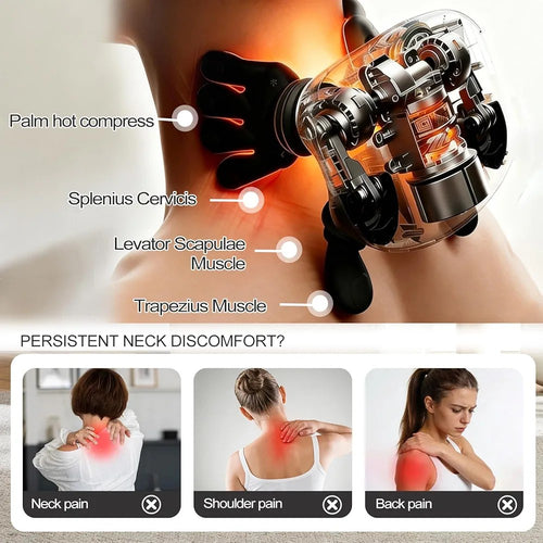 VIAARO Neck & Shoulder Massager | Electric Deep-Kneading Massage Device with Heat | Relaxing Cervical & Shoulder Massage for Home, Office & Travel