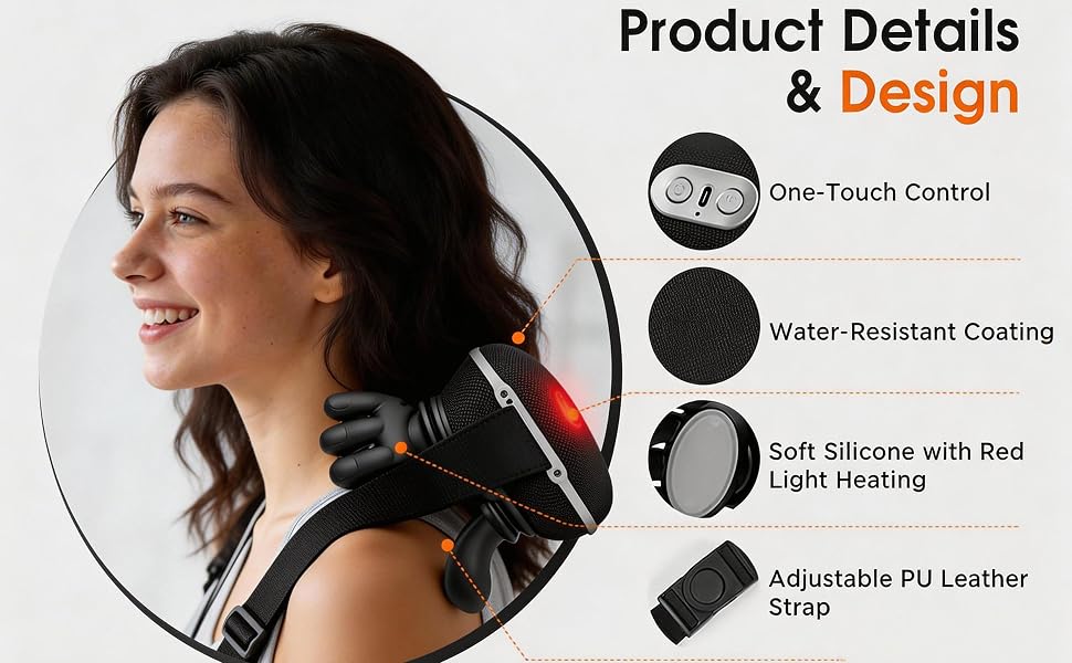 VIAARO Neck & Shoulder Massager | Electric Deep-Kneading Massage Device with Heat | Relaxing Cervical & Shoulder Massage for Home, Office & Travel