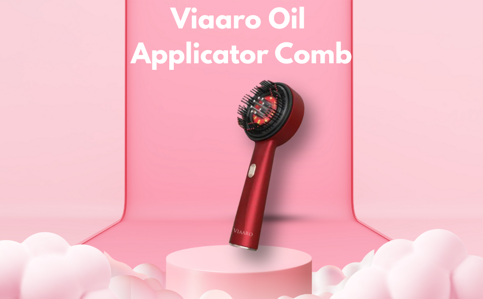 VIAARO Electric Head Scalp Massager Comb with Oil Applicator | 4D Rotating Massage Brush for Scalp & Hair Care | Rechargeable Cordless Scalp Massager | Oil Dispensing Hair Massage Comb for Men & Women