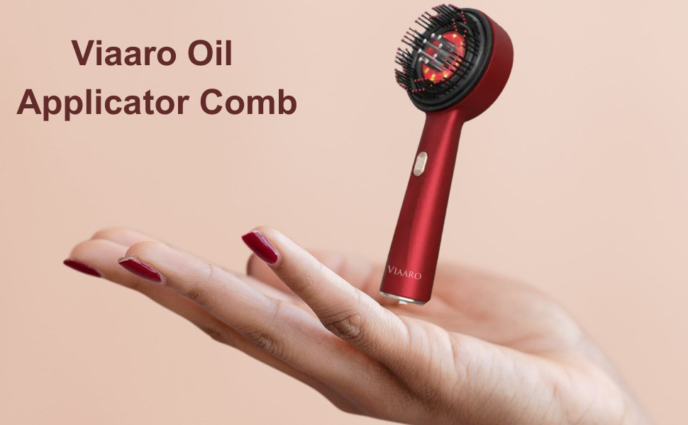 VIAARO Electric Head Scalp Massager Comb with Oil Applicator | 4D Rotating Massage Brush for Scalp & Hair Care | Rechargeable Cordless Scalp Massager | Oil Dispensing Hair Massage Comb for Men & Women